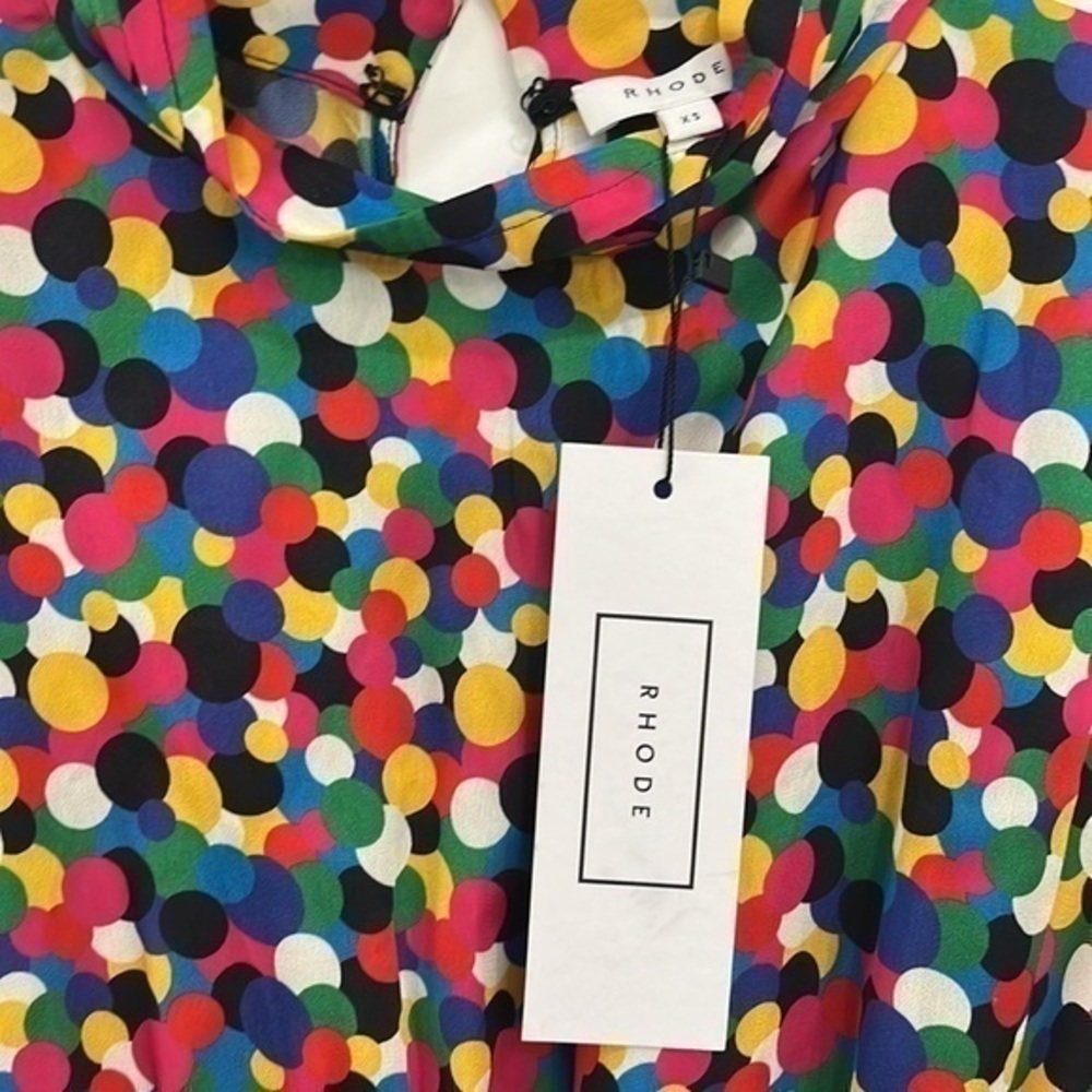 RHODE Caroline Multi Color Confetti Dot Dress Size Extra Small NWT - Picture 5 of 8
